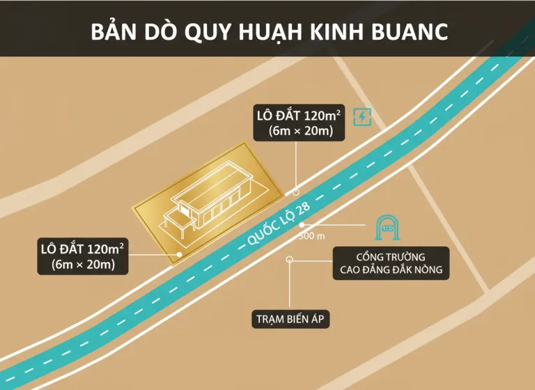 Bán Đất 120m² Mặt QL28 Gần CĐ Đắk Nông - Sổ Đỏ Chính Chủ